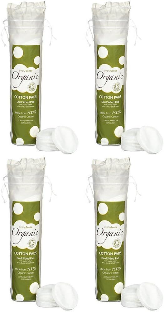 Simply Gentle Organic Cotton Pads, 4 Pack (4 X 100 Pads)