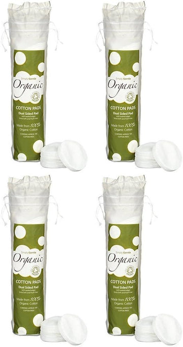 Simply Gentle Organic Cotton Pads, 4 Pack (4 X 100 Pads)
