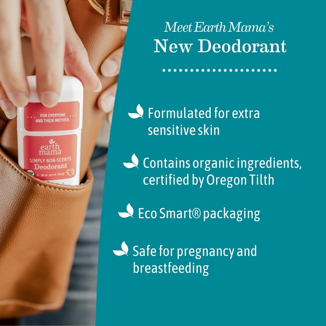 Earth Mama Mini Deodorant Travel Size Set | Aluminum Free Deodorant for Women | No Baking Soda | Natural Deodorant for Sensitive Skin | Safe for Pregnancy & Breastfeeding (4Pack) : Baby