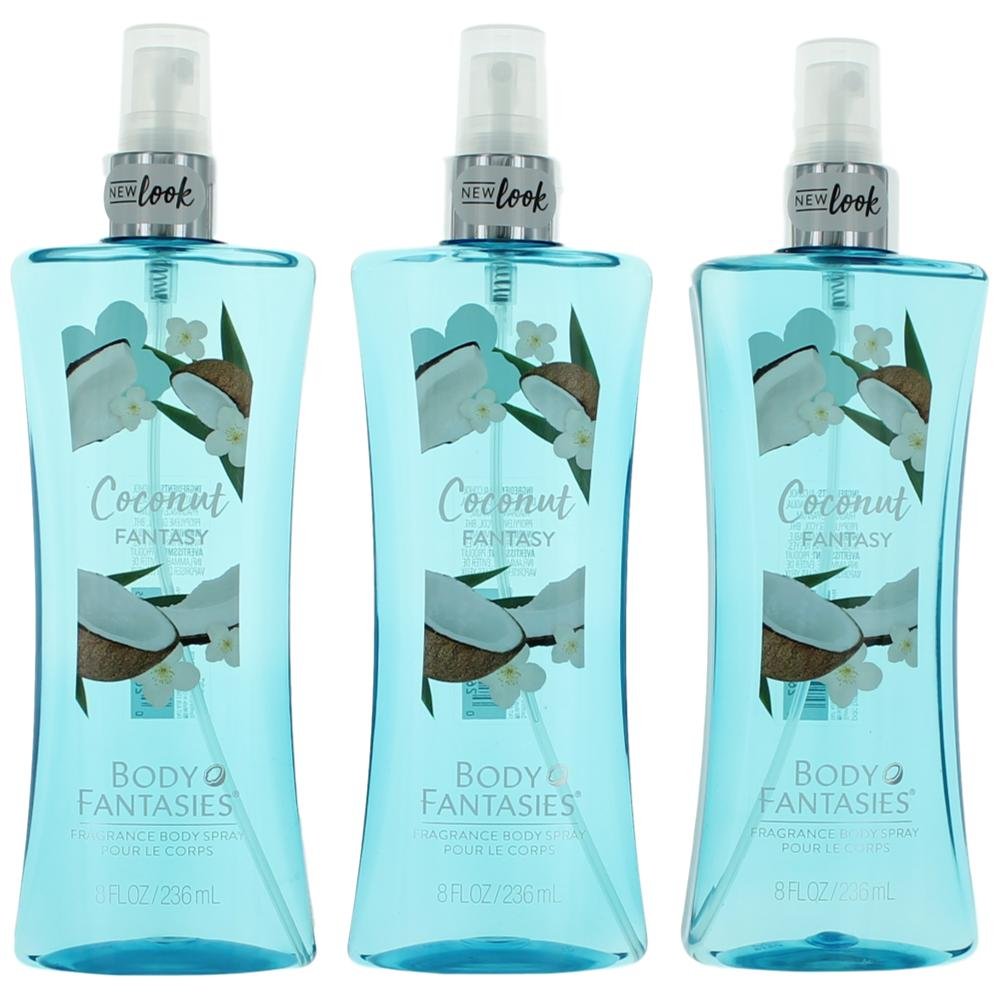 Coconut Fantasy By Body Fantasies, 3 X 8 Oz Fragrance Body Spray Women : Beauty & Personal Care