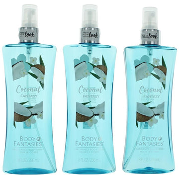 Coconut Fantasy By Body Fantasies, 3 X 8 Oz Fragrance Body Spray Women : Beauty & Personal Care