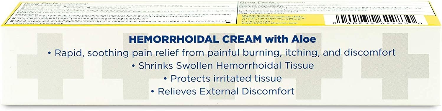 Globe Hemorrhoidal Cream, Phenylephrine HCl, Pramoxine with Aloe, Relief from Burning, Itching and Discomfort of Hemorrhoids, 1.8 Ounces : Health & Household