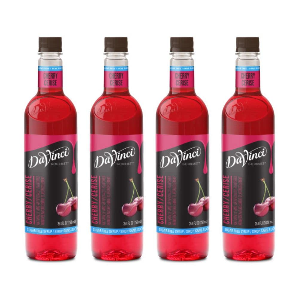 Davinci Gourmet Sugar-Free Cherry Syrup, 25.4 Fluid Ounce (Pack Of 4)