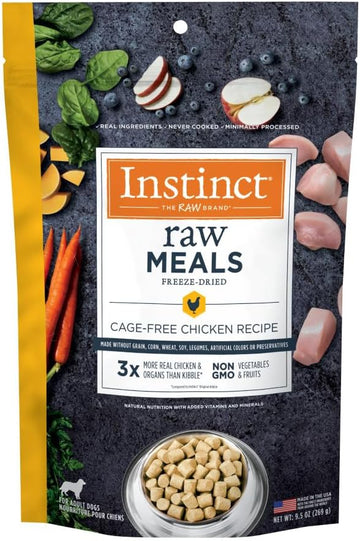 Instinct Freeze Dried Raw Meals Grain Free Recipe Dog Food, Chicken, 9.5 Ounce