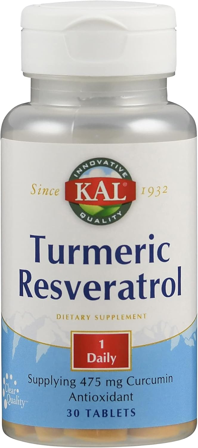 Kal Turmeric Resveratrol Tablets, 30 Count