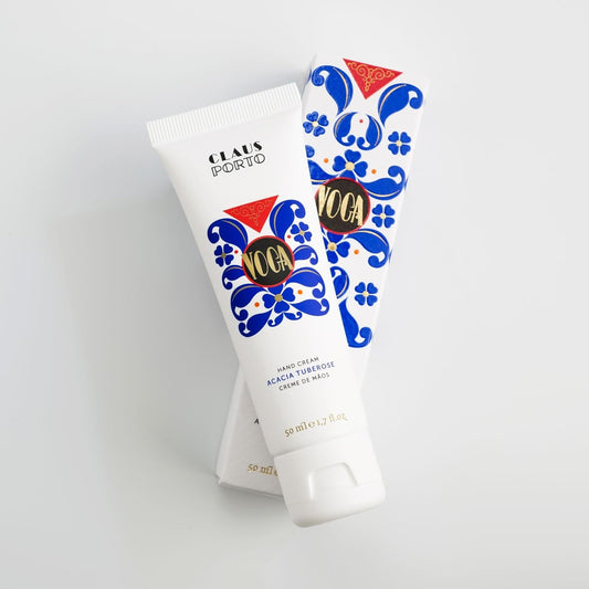 Claus Porto - Voga Acacia Tuberose Hand Cream | Silky, Fast-Absorbing, Nourishing | Softens Cuticles | Restorative, Aromatic, Fresh (50G | 1.7 Oz)