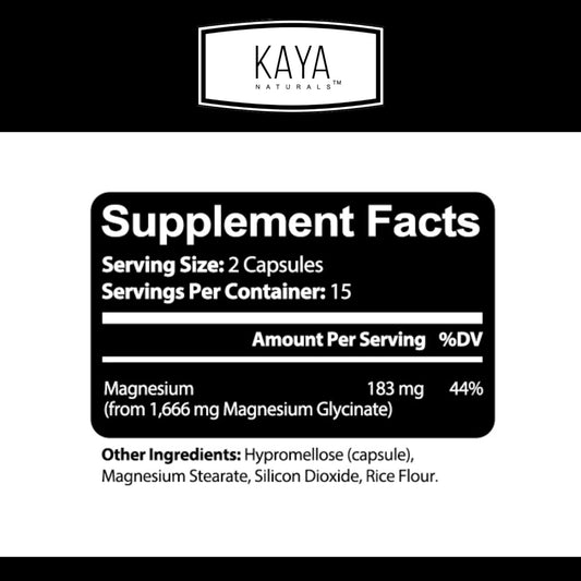 Magnesium Glycinate 183Mg Per Caps, Chelated For Maximum Absorption, Non-Gmo, No Gluten Dairy & Soy, Supports Muscle, Joint, And Heart Health - 30 Veggie Caps