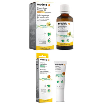 Medela Organic Breast Massage Oil For Breastfeeding Mothers, 1.69 Fl. Oz | Medela Organic Nipple Cream | Soothing And Nourishing For Breastfeeding Moms – 1.34 Fl. Oz