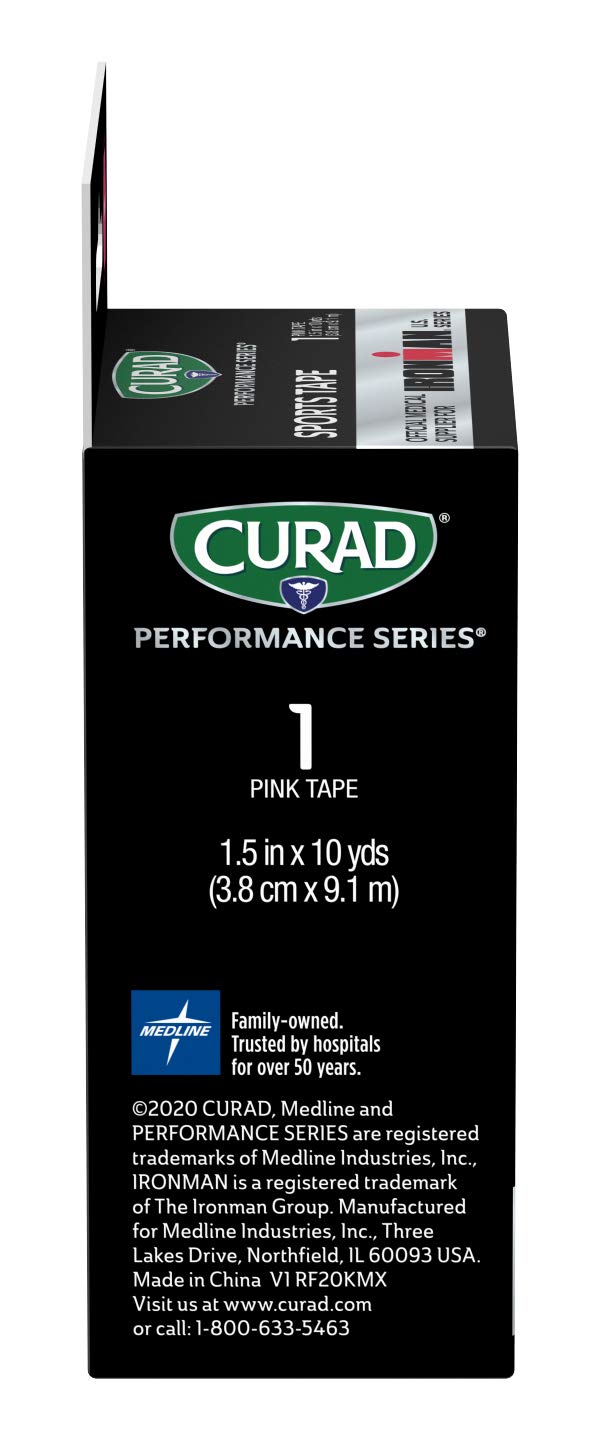 Curad CURIM5024H Performance Series Ironman Sport Tape, Pink with White Ironman Logo, 1.5" x 10 Yards Size: Industrial & Scientific