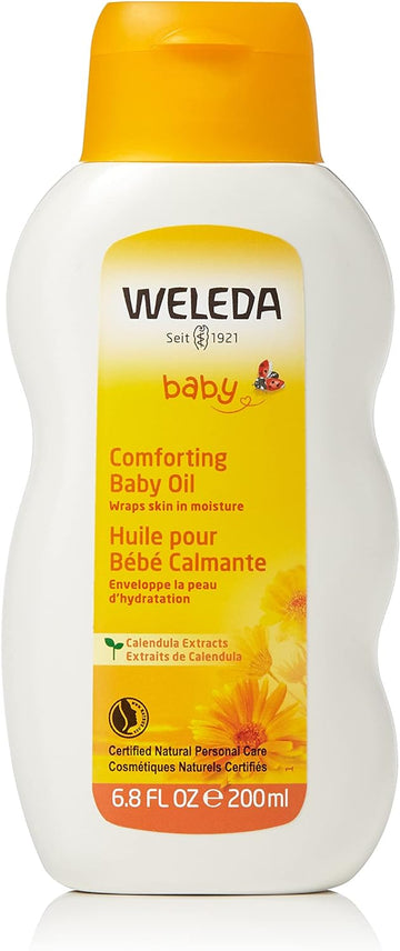 Weleda Baby Calendula Comforting Baby Oil, 6.8 Fluid Ounce, Plant Rich Baby Care with Calendula, Sweet Almond and Sesame Oils