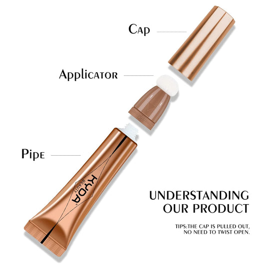 Kyda Blush Beauty Wand, Shimmer Face Blush With Cushion Applicator, Natural Pearl Finish, Silky Smooth Creamy Formula, Lightweight Blendable Blush Rouge Stick-Pearl Pink