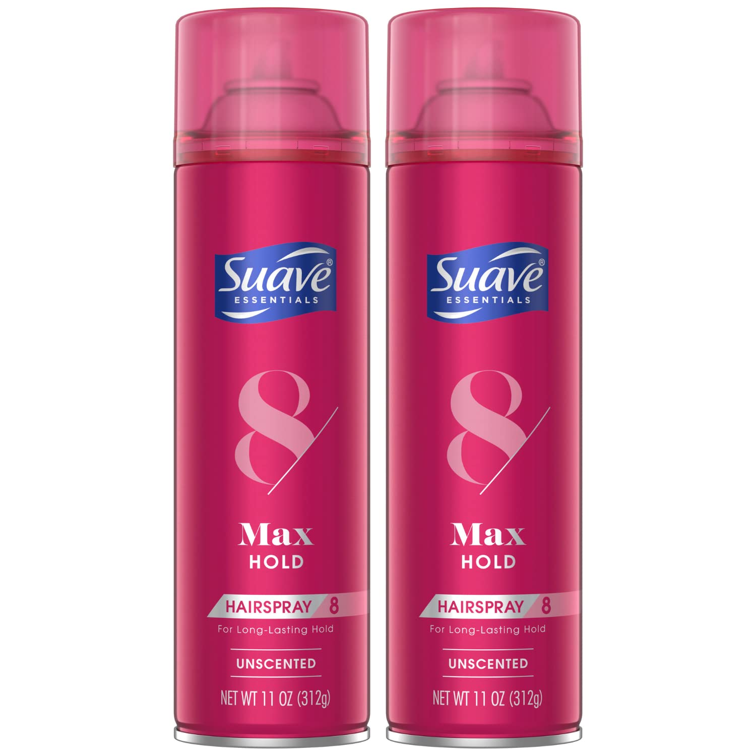 Suave Hairspray, Max Hold 8 – Vitamin-Enriched Hair Spray, Extra Hold, Anti-Frizz Hair Products, Unscented Hairspray, 11 Oz (Pack Of 2)