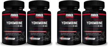 Force Factor Yohimbine Supplement For Men, Yohimbe Bark Extract With Superior Absorption To Enhance Performance, 6Mg Yohimbine Bark Pills With Key Natural Ingredients, 30 Count (Pack Of 4)