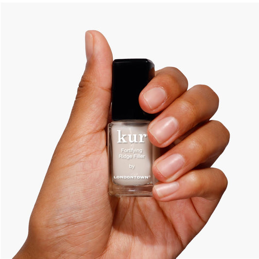 Londontown Kur Nail Ridge Filler - Smoother - Strengthener - Filler For Damaged Uneven Nails - Fortifying, Self Leveling Base, Vegan, Cruelty Free, Paraben Free, 0.4 Fl Oz