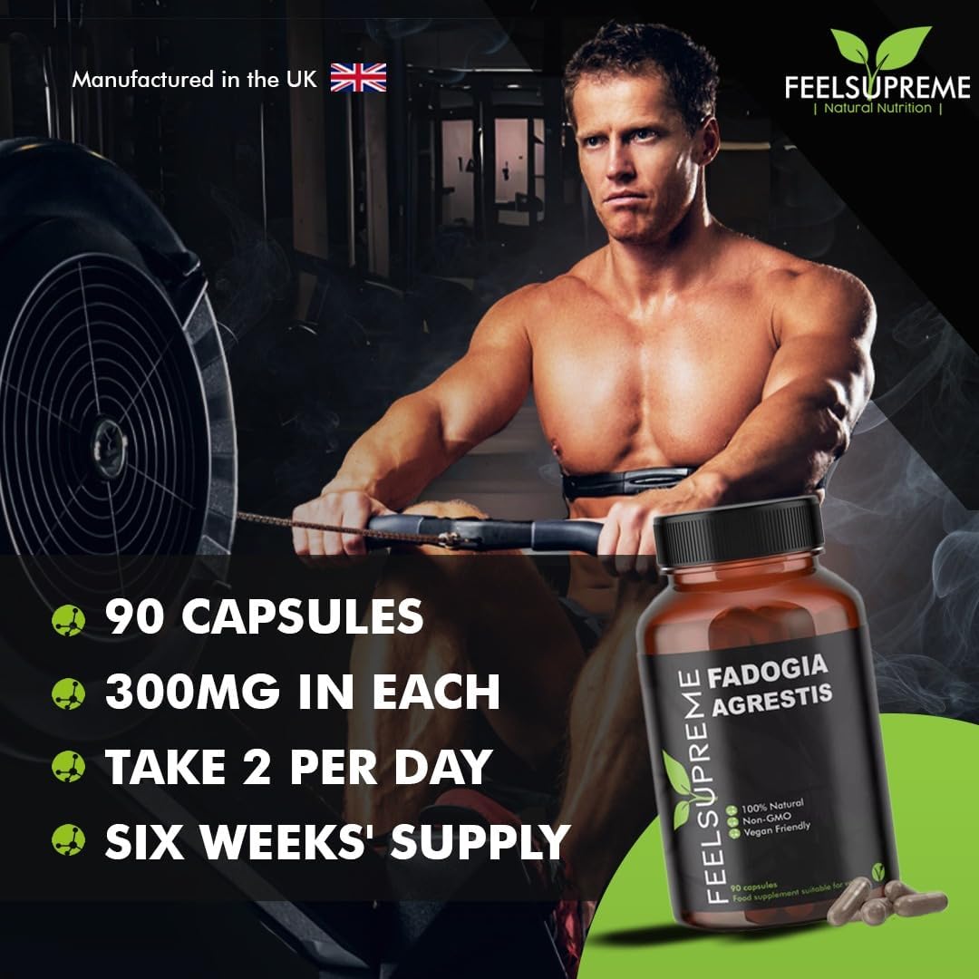 Fadogia Agrestis Extract 100% Natural | 90 Capsules | Supports Men's Health Athletic Performance Energy Boost Muscle Recovery & Muscle Building Supplement