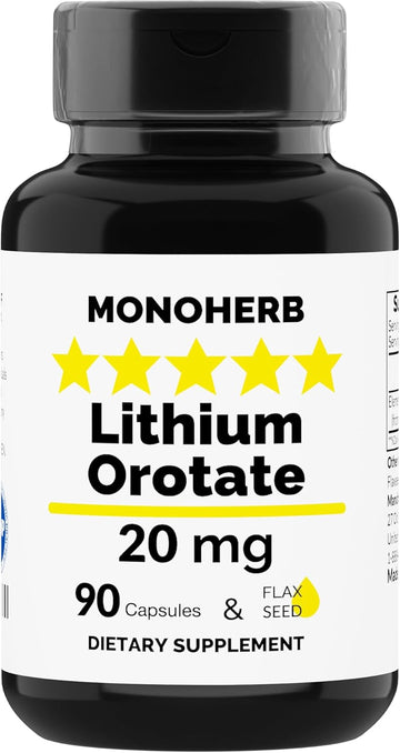 Lithium Orotate 20 Mg Of Elemental Lithium Per Capsule - 90 Vegetarian Capsules