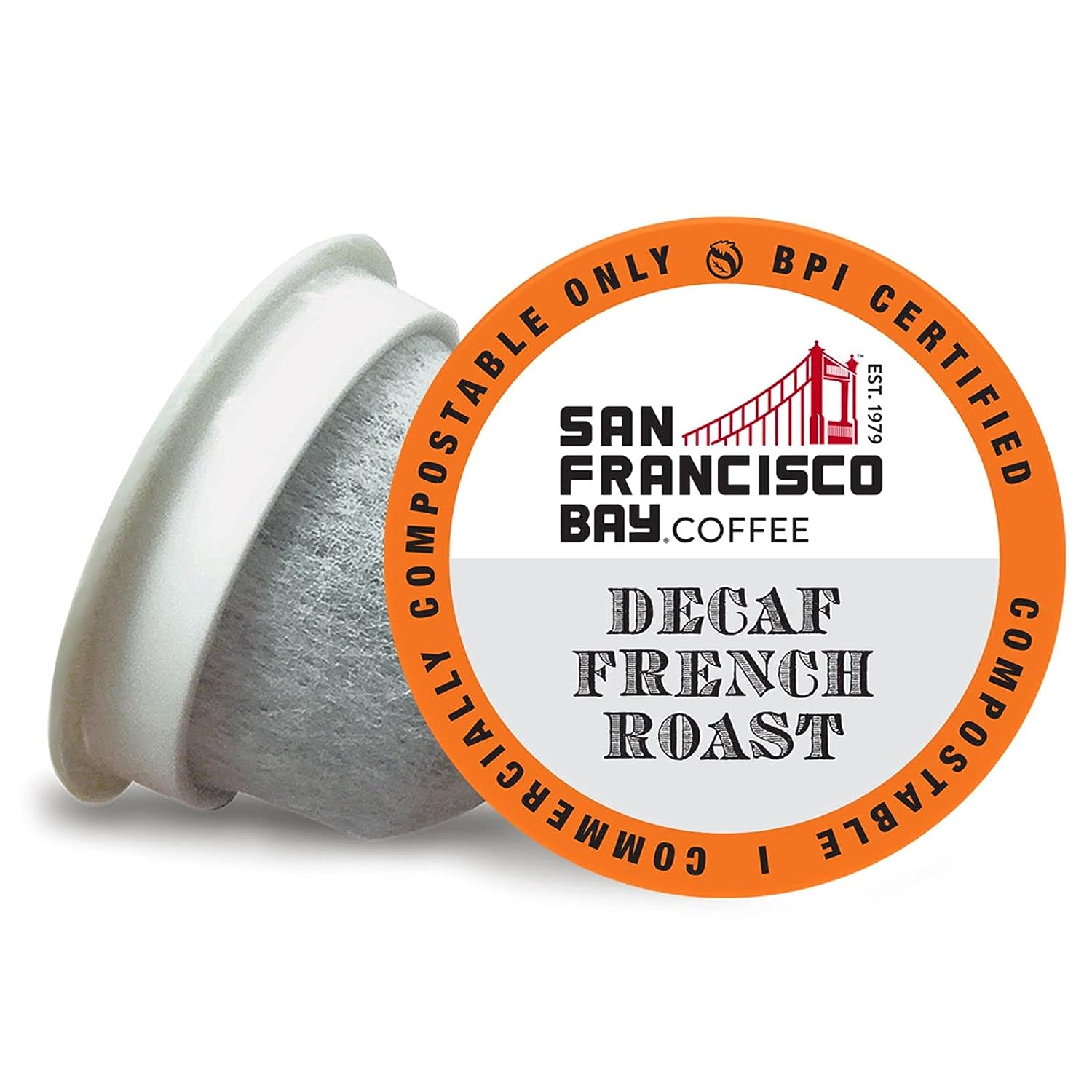 San Francisco Bay Compostable Coffee Pods - DECAF French Roast (80 Ct) K Cup Compatible including Keurig 2.0, Dark Roast, Swiss Water Processed