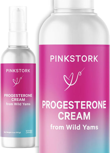 Pink Stork Wild Yam Cream For Progesterone - Support Hormone Balance For Fertility & Conception - Bioidentical Natural Progesterone Supplement - Unscented, 4 Oz