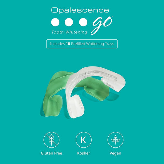 Opalescence Go 10- Prefilled Teeth Whitening Trays Kit- 10% Hydrogen Peroxide - (10 Treatments) - Mint Made by Ultradent Products. Go-10-5193-1