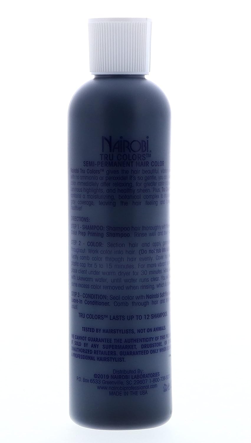 Nairobi Tru Colors Semi Permanent Hair Color No.2 Indigo (Blue/Black) For Unisex, 8 Ounce : Chemical Hair Dyes : Beauty & Personal Care