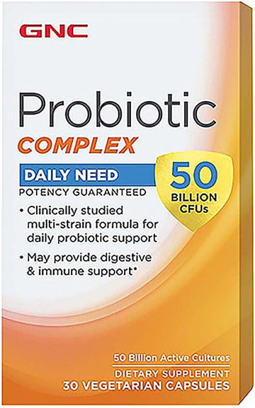 Gnc Probiotic Complex Daily Need With 50 Billion Cfus | Clinically Studied Multi-Strain, Supports Digestive And Immune Health, Vegetarian | 30 Capsules