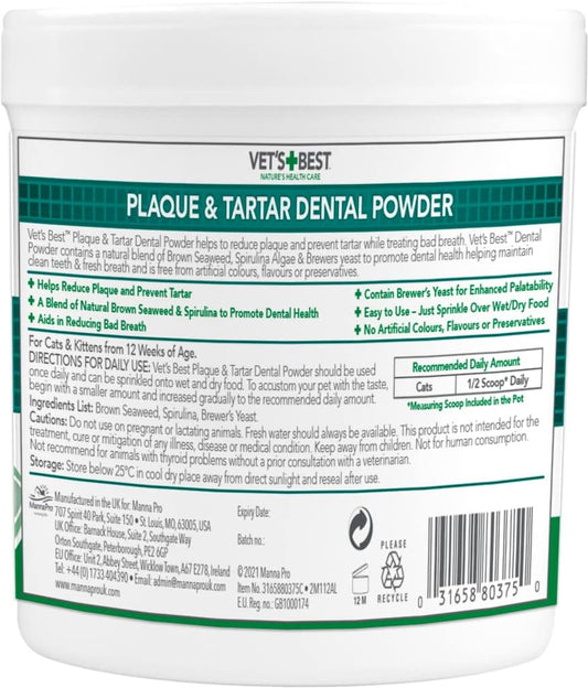 Vet'S Best Natural Dental Powder For Cats | Clean Teeth And Fresh Breath - 45G80375-6P