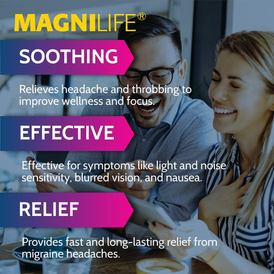 Magnilife Migraine Relief, Fact-Acting, Relieve Throbbing, Pulsating, Stabbing Headache, Ease Nausea, Light & Noise Sensitivity, And Blurred Vision - 90 Tablets