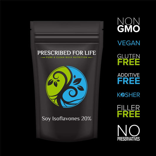 Prescribed For Life Soy Isoflavones Powder 20% | Soy Supplement | Supports Womens Health and Digestion | Natural, Gluten Free, Vegan | Naturally Rich in Fiber, 1 kg