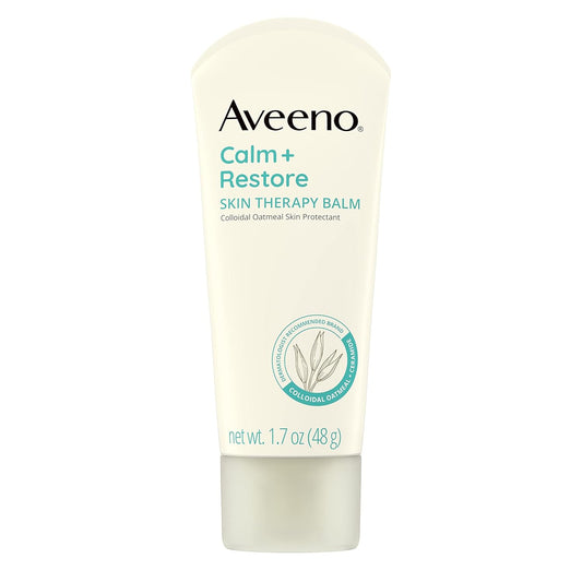 Aveeno Calm + Restore Skin Therapy Balm, Soothing & Moisturizing Skin Protectant For Sensitive Skin, Colloidal Oatmeal & Ceramide To Help Fight Dry Skin, Fragrance- & Steroid-Free, 1.7 Oz