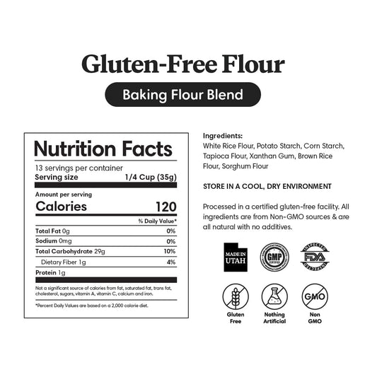 ProDough Shop Non-GMO Dairy Free Gluten Free Flour Blend - All Purpose Gluten Free Flour with All Natural Ingredients for Baking Healthy Gluten Free Snacks and Desserts