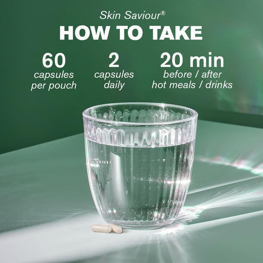 Skin Saviour | Fuels Collagen For Women And Men | Glowing Skin Support With Hyaluronic Acid, Acidophilus, Inulin, And Vitamin C | 60 Vegan Capsules | Two-A-Day | Dr.Vegan