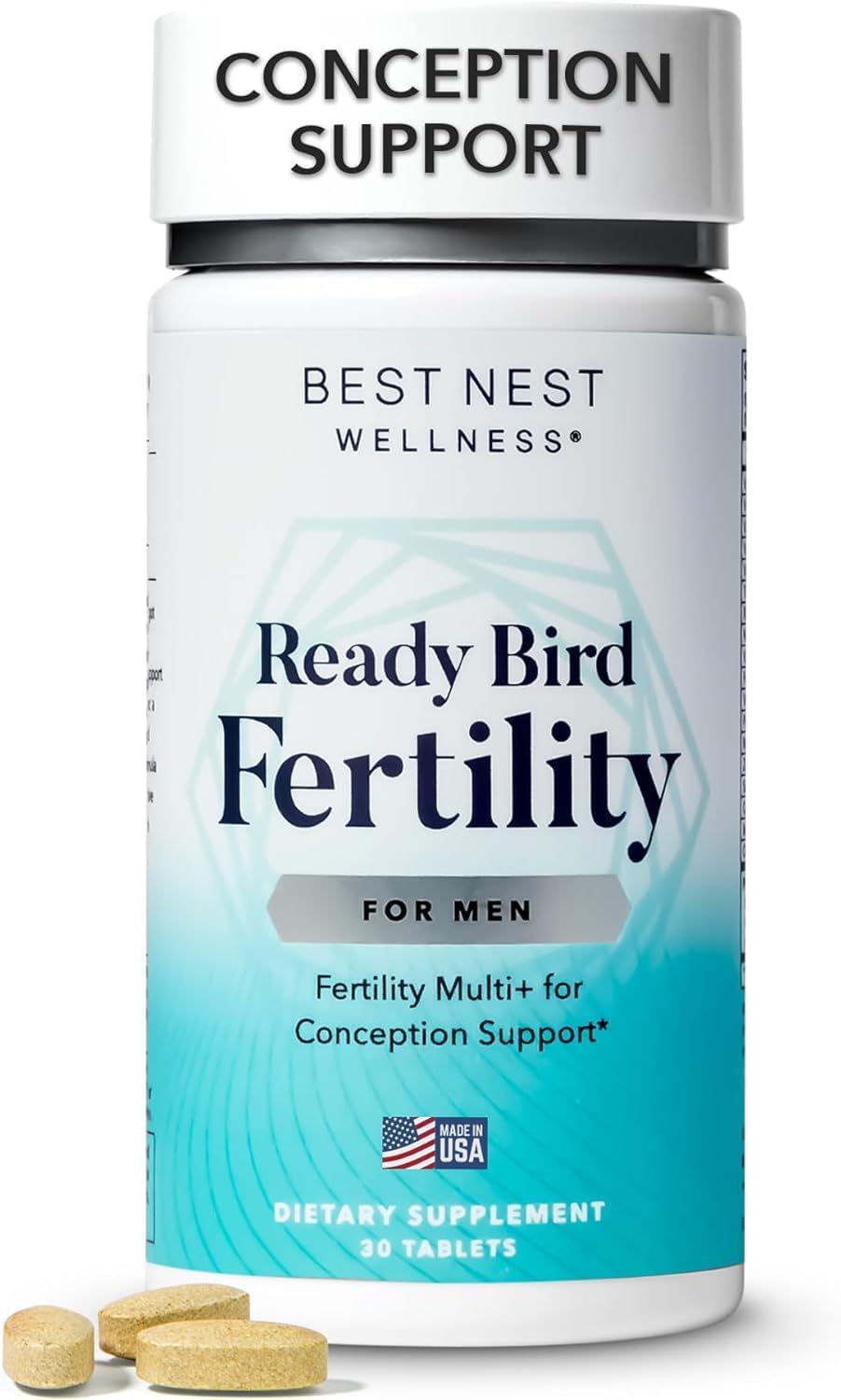 Best Nest Wellness Mens Fertility Supplement: Mens Prenatal Vitamins Conception For Him, Prenatal Multivitamins, Pre Pregnancy Male Fertility Supplements - Methylfolate, Magnesium, Zinc & More, 30 Ct