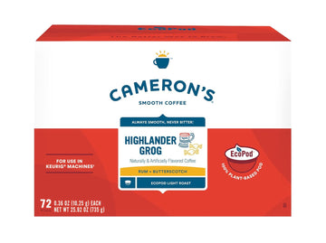 Cameron's Coffee Single Serve Pods, Flavored, Highlander Grog (Pack of 1)