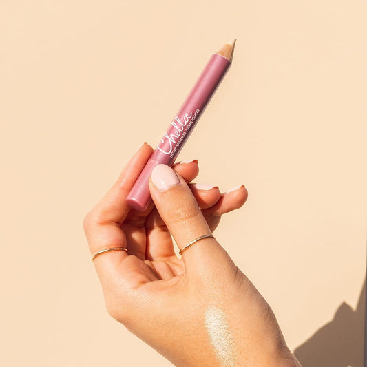 Chella Glow-On-The-Go Highlighter Makeup Pencil Kit, Set Of 2 Shimmer Highlighter Makeup Pencils