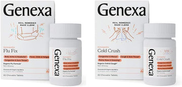 Genexa Cold Crush & Flu Fix Bundle | Multi-Symptom Cold & Flu Relief | Delicious Organic Acai Berry Flavor | Certified Organic & Non-Gmo | Homeopathic Remedy Made Clean