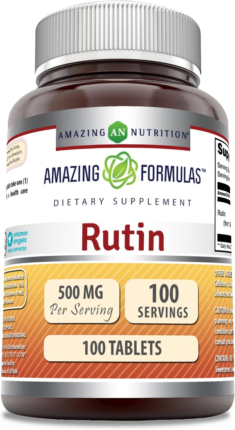 Amazing Formulas Rutin 500Mg 100 Tablets Supplement | Non-Gmo | Gluten Free | Made In Usa