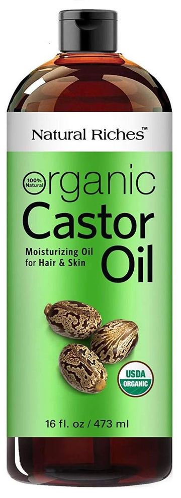 Natural Riches Castor Oil With Rosemary, 8 Fl Oz – Organic Blend For Thicker, Fuller Hair Growth – Premium Grade Hair Treatment