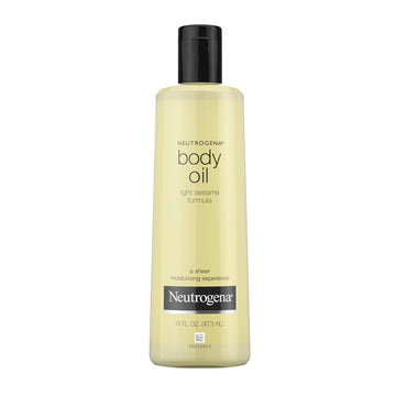 Neutrogena Body Oil Light Sesame Formula, Dry Skin Moisturizer And Hydrating Body Massage Oil For Radiant And Healthy Looking Glow, Nourishing Bath Oil For Sheer Moisture, 16 Fl Oz