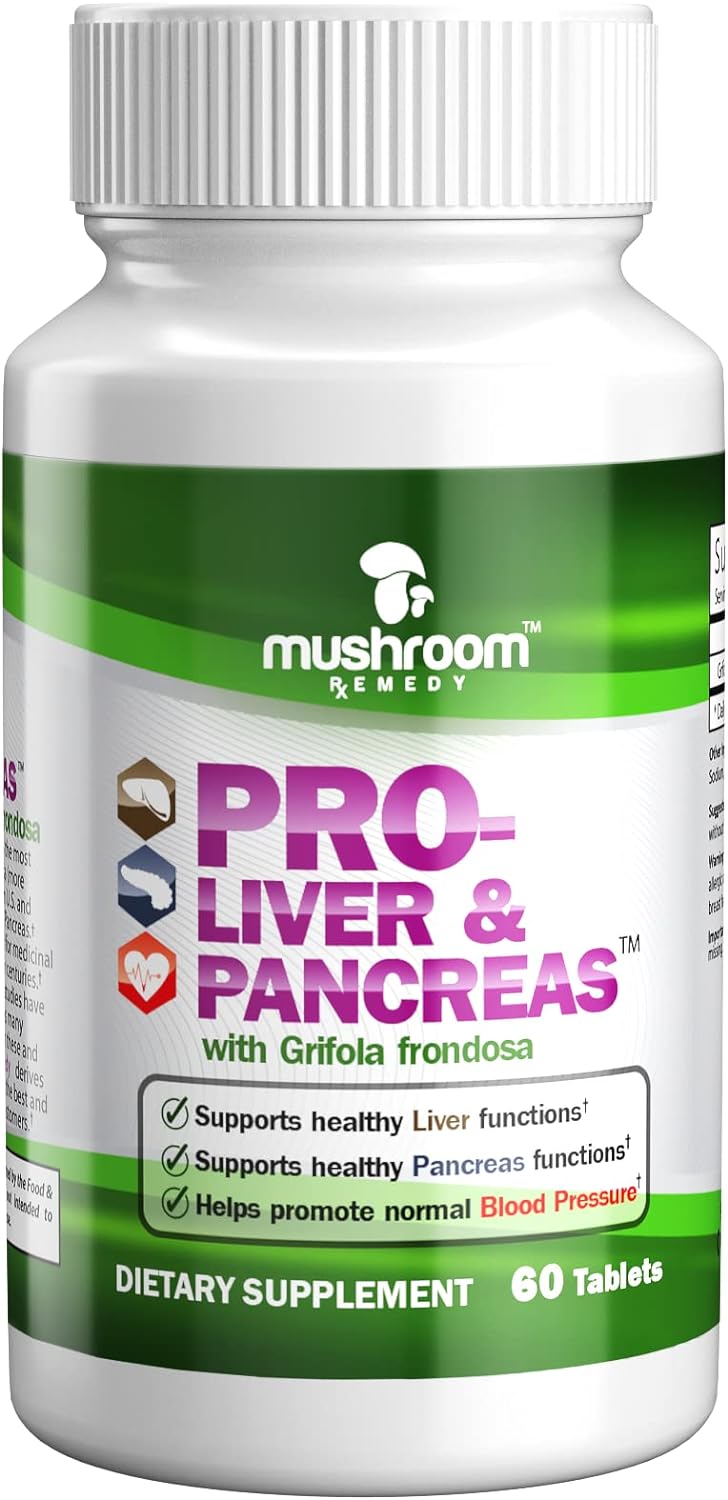 PRO-Liver & Pancreas | Best All-Natural Herbal Supplement for Pancreas & Liver Support, Detox, Clinically Studied Grifola frondosa Mushroom Extract, Vegan, NON-GMO, USA Made, 60 Tablets