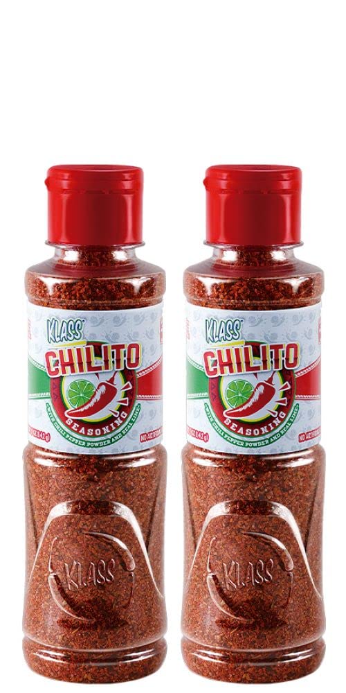 Chile Lime Powder | Mexican Seasoning | Klass Chilito | Authentic Chile Lime Blend Mix - Duo Pack Of 14Oz Bottle (Pack Of 2) Add A Spicy Mexican Twist - Sugar & Gluten Free