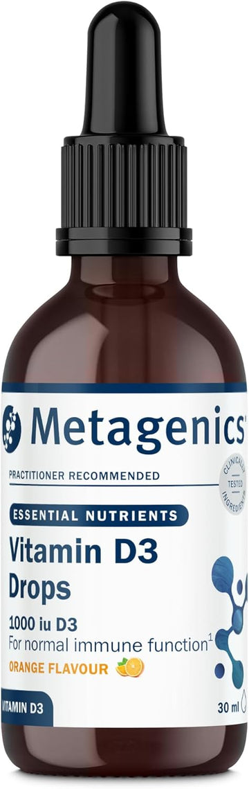 Metagenics Vitamin D3 Liquid Drops - 1000Iu Vitamin D For Healthy Immune System, Bones, Muscles & Teeth - Orange, 30Ml