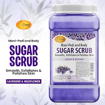 Spa Redi – Sugar Body Scrub, Lavender And Wildflower, 128 Oz Exfoliating, Moisturizing, Hydrating And Nourishing, Glow, Polish, Smooth And Fresh Skin - Body Exfoliator