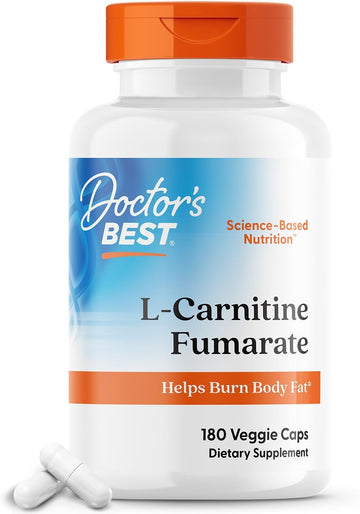 Doctors Best L-Carnitine Fumarate, Helps Burn Body Fat, Non-Gmo, Gluten Free, Soy Free, Vegan 180 Veggie Caps