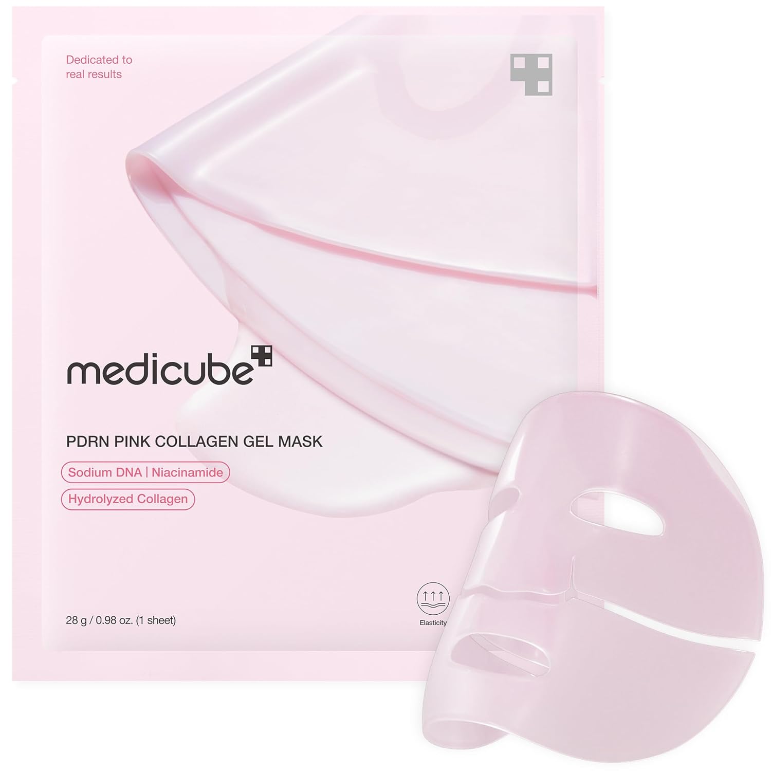 Medicube Pdrn Pink Collagen Jelly Gel Mask, Overnight Face Mask For Glass Glow Skin, Korean Facial Mask, Pore Care, Firming, Moisturizing And Evens Skin Tone, Korean Skincare, 28G, 1 Sheet