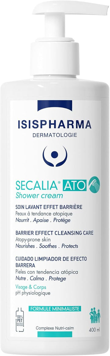 Isispharma Secalia Ato Shower Gel 400 Ml - Body Wash For Dry Skin With Atopic Tendency - Body Care Barrier Effect - Nourishes And Soothes Itching - Family Size Bodywash - Made In France