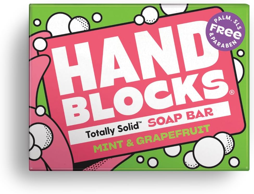 Hand Blocks: Mint & Grapefruit - Cold Processed Natural Soap Bars - Plastic, Palm, Sls, Sles & Paraben Free