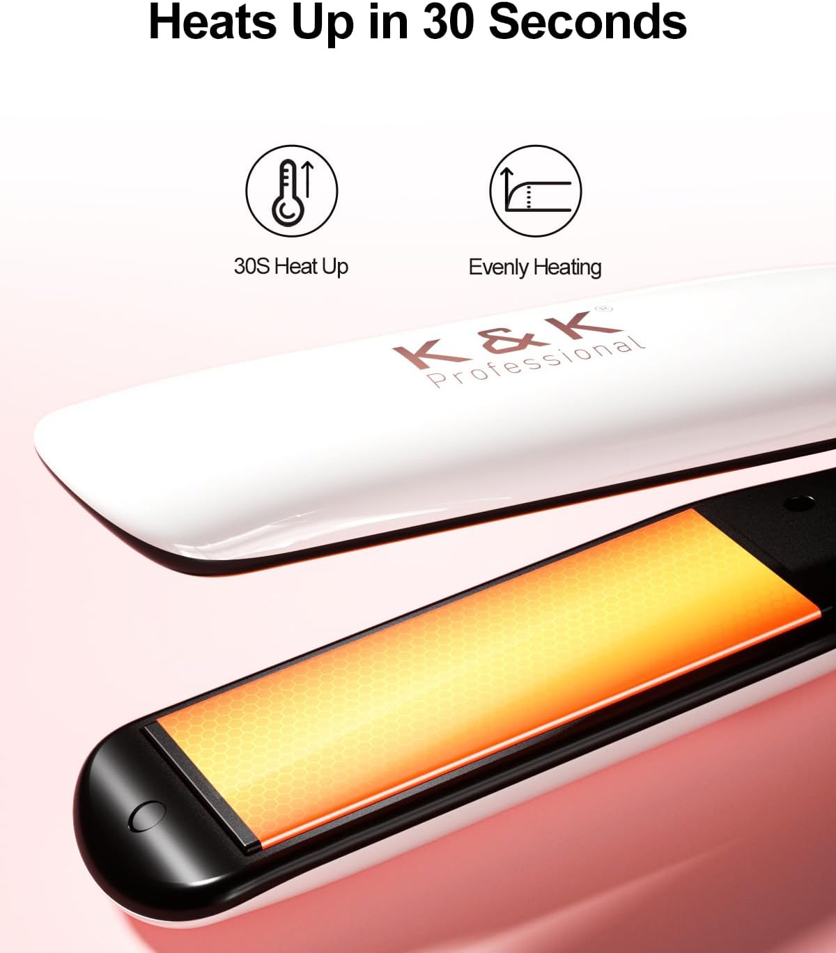 K&K Wide Hair Straightener Iron, Ceramic Tourmaline Coating 1.5 Inch Flat Iron For Long Hair, Professional Keratin Therapy Straighteners For Less Frizz, Shinier & Smoother Hair, Hair Styling Tools : Beauty & Personal Care