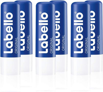Labello Original Lip Balm Pack Of 6 (6 X 4.8 G) For Naturally Beautiful Lips, Without Mineral Oils, Protects Against Dehydration