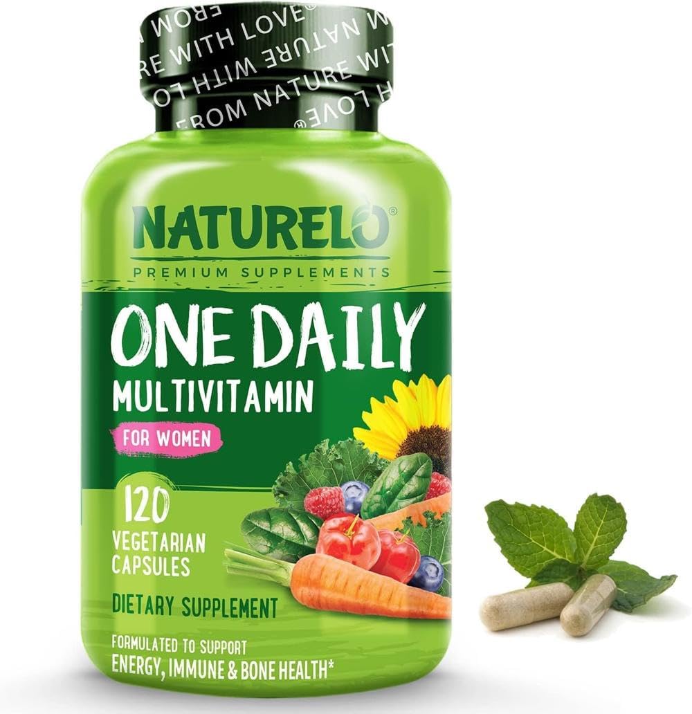 Naturelo One Daily Multivitamin For Women - With Natural Food-Based Vitamins, Minerals, Fruit & Vegetable Extracts - Best For Maintaining Essential Nutrients - 120 Vegan Capsules | 4 Month Supply