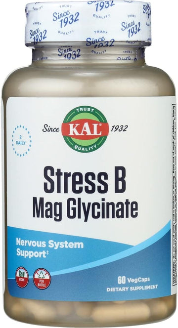 KAL Stress B Mag Glycinate, 60 VegCaps